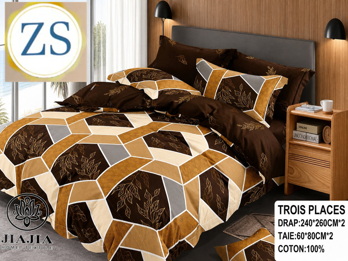 Ensemble 4 pièces Marron Polygonal