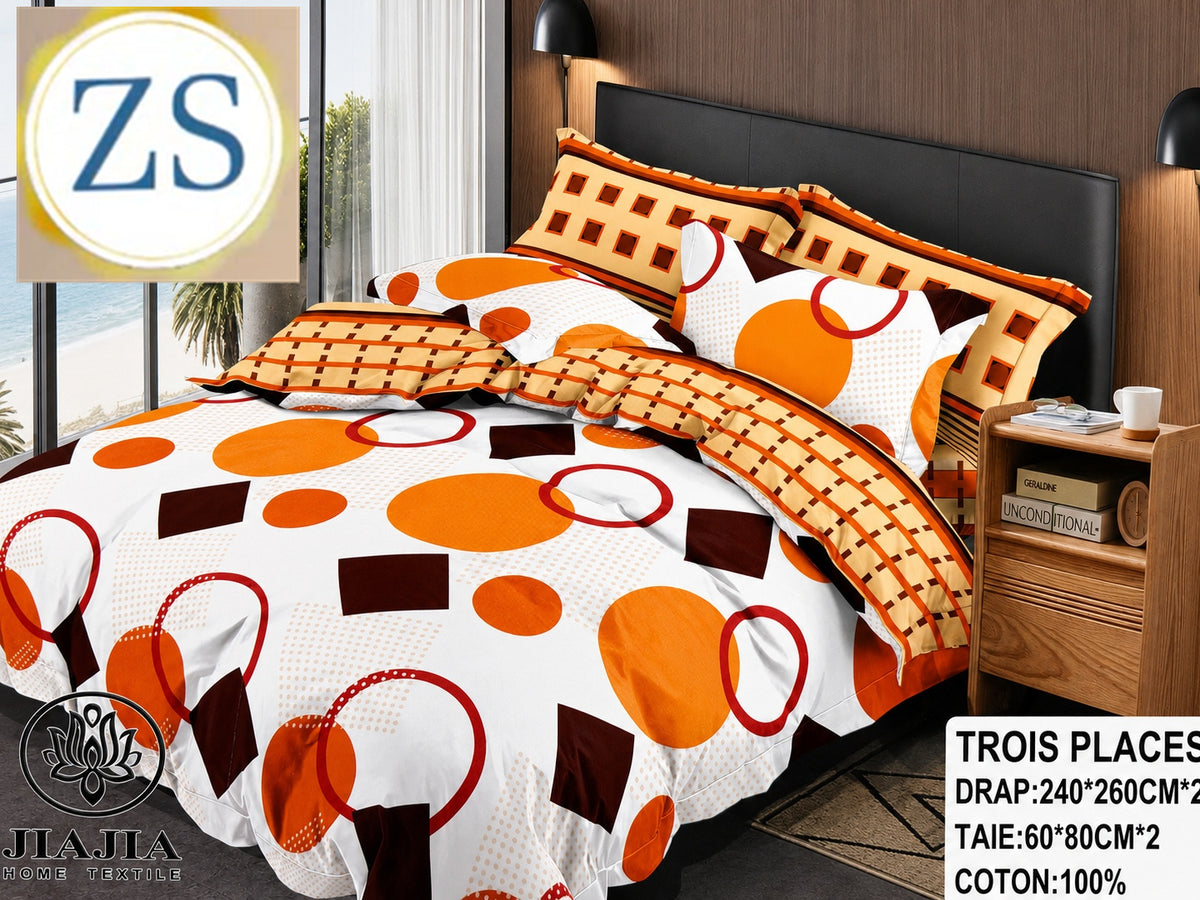 Ensemble 4 pièces Orange Circulaire