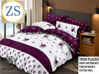 Ensemble 4 pièces Mauve Blanc