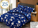 Ensemble 4 pièces Bleu Foncé Fleuri