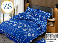 Ensemble 4 pièces Bleu Clair Fleuri
