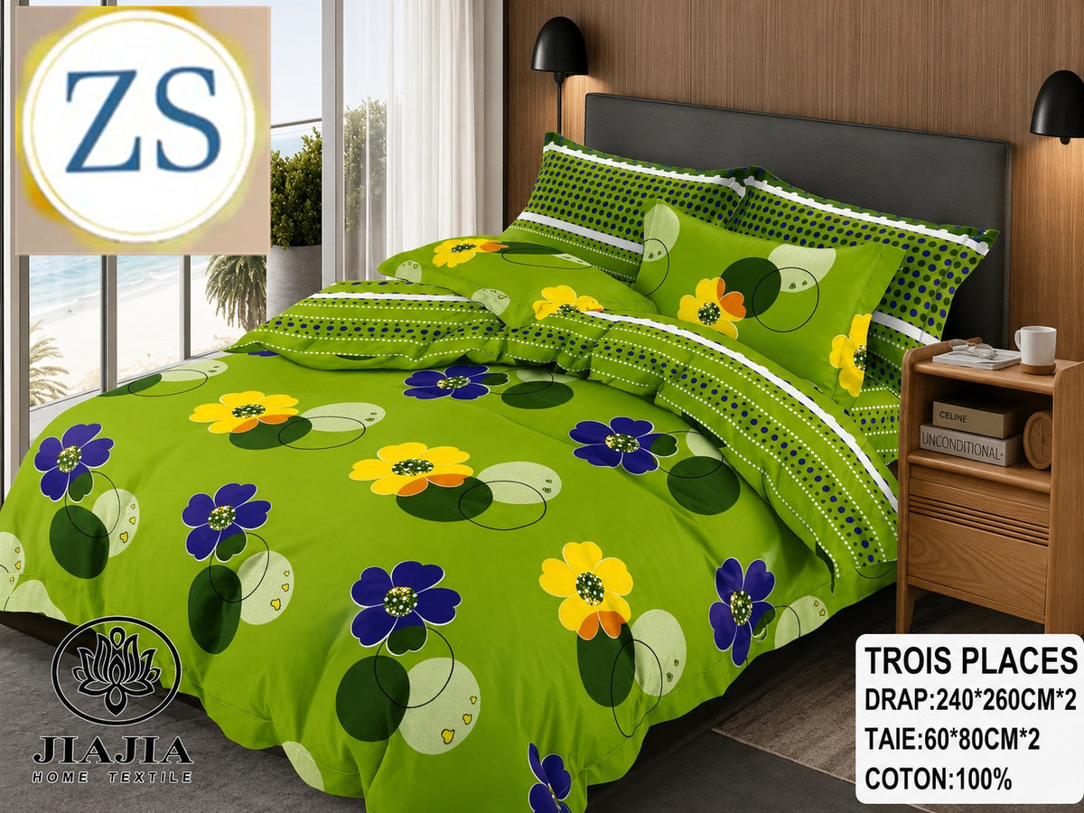 Ensemble 4 pièces Vert Bleu Jaune